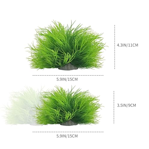 3 Pack Aquarium Plants,Decorations Artificial Fish Tank Plants with Weighted Base Green Aquarium Decor for Betta Tanks Aquascaping Reptile Terrariums (Green 3Pcs)