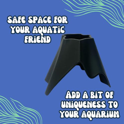REEFSHAPE Aquarium Volcano Tunnel | Perfect for Fish, Shrimp, Loaches, Eels, Amphibians & More | Volcano Fish Hideout | Made in USA (Volcano, Black)