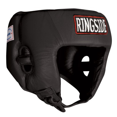 Ringside Competition Boxing Muay Thai MMA Sparring Head Protection Headgear Without Cheeks - color: Black, size: X-Large