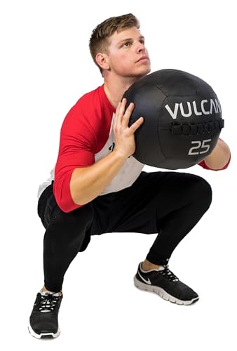 VULCAN Soft Medicine Ball – Durable High-Performance Weighted Exercise Ball for Core Workouts, Wall Ball Throws, Squats, and Partner Drills | Ideal for Home Gym and Functional Fitness Training - style: 18 lb Medicine Ball