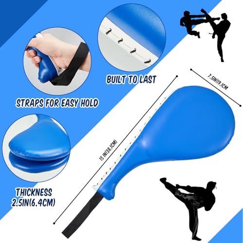 Poen 7 in 1 Taekwondo Kick Pad Boxing Training Equipment Punching Mitts Martial Arts Wrist Band Adjustable Soft Pads Set for Karate Muay Thai MMA Training - color: Blue