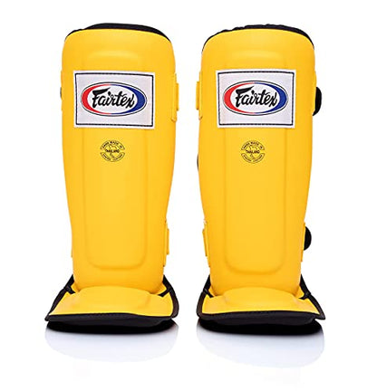 Fairtex SP3 Lightweight Shin Guards, Muay Thai MMA Avoid Shin Splints Gear - color: Yellow, size: Large