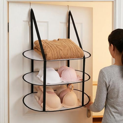 2 Pcs 3 Tier Folding Mesh Clothes Drying Rack