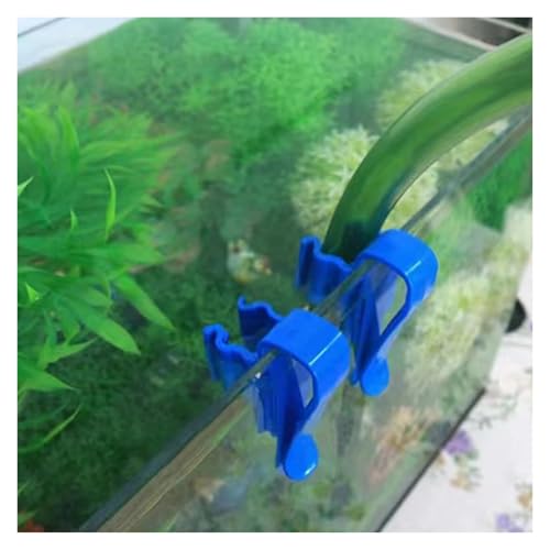 Aquarium Fish Tank Inflow Outflow Tube Holder 30pcs Aquarium Tube Holder Clip Fish Tank Water Change Hose Support ABS Plastic Glass Mount with Anti-Slip Design for Glass Fish Tanks(Blue)