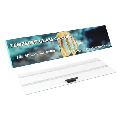 29.21x11.69 x0.16in Clear Tempered Glass Canopy,Aquarium Fish Tank Hoods FITS for Most 20Long/29 Gallon Fish Tanks (Aqueon, Marine Land & Perfecto) - size: 1PCS-29.21x11.69in