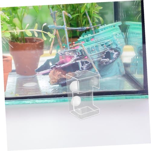 OUNONA Fish Tank Feeder Tube with Suction Cup Sinking Feeding Tool Large Geometric Fish Feeding Dish for Aquarium Shrimp Bowls Home and Office Use