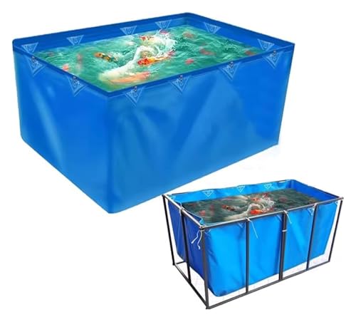 Durable PVC Canvas Stock Tank for Koi Pond - Portable Temporary Holding Tank for Outdoor Use, Easy Setup, 550gsm, 2.95x2.95x2.95ft, Perfect for Koi & Saltwater Fish - color: 550gsm, size: 2.95x2.95x2.95ft