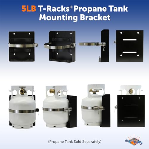 Flame King T-Racks® 5LB Propane Tank Mounting Bracket Strap for RVs, Trailers, Campervans, Jeeps, and Overland Vehicles
