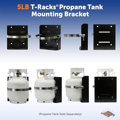 Flame King T-Racks® 5LB Propane Tank Mounting Bracket Strap for RVs, Trailers, Campervans, Jeeps, and Overland Vehicles
