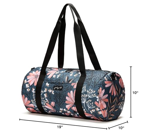 Jadyn 19” Barrel Womens Duffel/Gym/Weekender Bag (Navy Floral) - color: Navy Floral