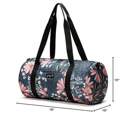 Jadyn 19” Barrel Womens Duffel/Gym/Weekender Bag (Navy Floral) - color: Navy Floral