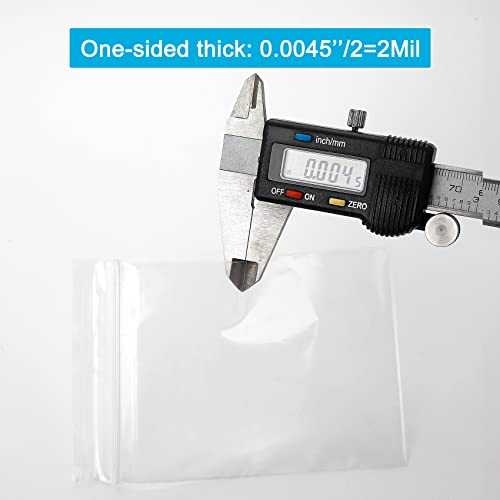 2''x 3'', (Pack of 200) Small Clear Poly Zipper Bags, Reclosable Zipper Lock Storage Plastic Bags for Jewelry, Beads, Screws & Small Items - size: 2" x 3"