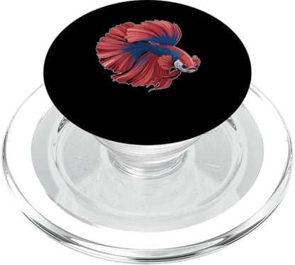 Colorful Betta Fish Portrait Vibrant Aquarium Art PopSockets PopGrip for MagSafe - style: Magnetic PopGrip