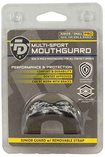 Junior Pro Mouth Guard with Convertible Strap - color: Black