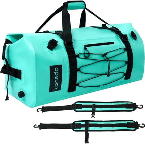 80L Dry Bag Large Waterproof Bag Roll-Top Heavy Duty Fishing Duffel Bag with Durable Straps & Handles for Kayaking Paddle boarding Boating Rafting Fishing - color: Lake Blue