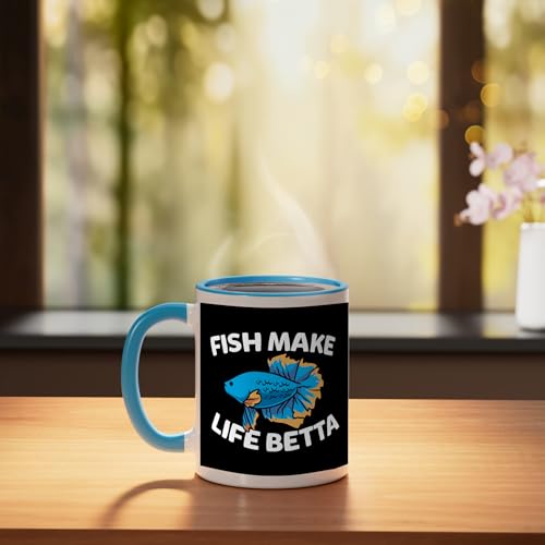 Aquarist Gift for Aquarium Lovers - Fish Tank & Fish Keeping Ceramic Mug, Blue/White