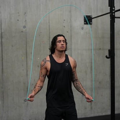 Speed Jump Rope by Dayan Kolev, 5mm PVC Skipping Rope, Great for Beginners and Advanced Athlets, Designed for Fitness, Cardio, Boxing & CrossFit, Adjustable length with Unbreakable Handles - color: Turquoise