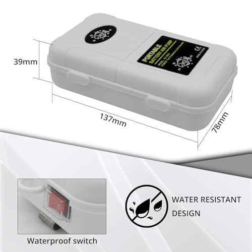 Small Aerator for Fish 6 Gallons/19GPH-35GPH,Aerator for Bait Bucket,Adjustable USB Air Pump,Quiet Voice,with Car Cigarette Lighter, Suitable for Tropical Fish Enthusiasts and Fishing Enthusiasts