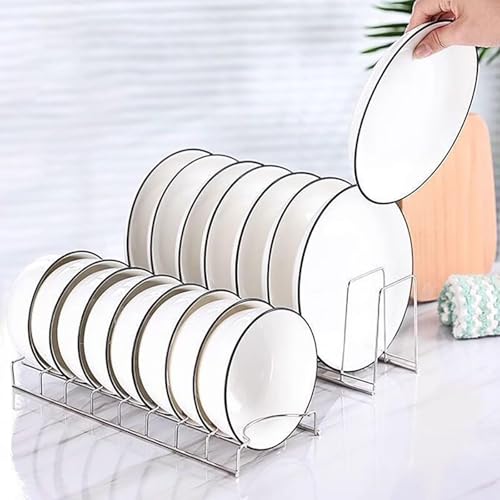 8-Tier Pot Lid Organizer for Cabinet, Stainless Steel Lid Rack Holder, Vertical Pot Lids Organizer for Bakeware Cutting Boards Pans Trays, Kitchen Pantry Cabinet Storage Rack (2PCS-Bowl Rack) - size: 2PCS-Bowl Rack