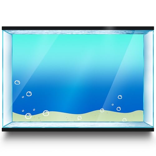 Aquarium Background Stickers - Underwater Beach Cartoon - Fish Tank Terrarium Decor Poster (16 x 12 inch / 41 x 31 cm)
