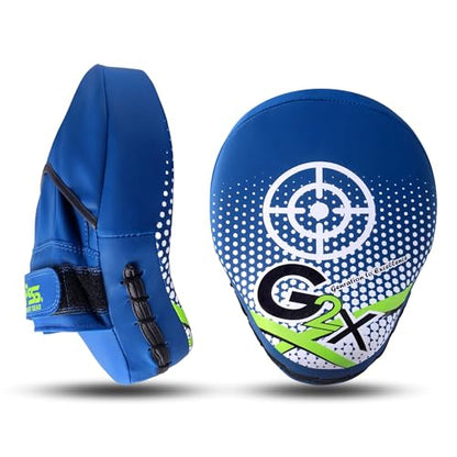 PSS Boxing Focus Pads - Hook & Jab Punch Mitts for MMA, Kickboxing, Karate, Muay Thai, and Taekwondo Training - Hand Target Strike Shield Punching Gloves Pad - color: Blue