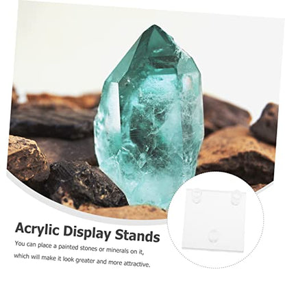 PRETYZOOM Crystal Display Stand Acrylic Rack for Mineral and Crystal Showcases Elegant Three-peg Design for Collectors and Home Decor