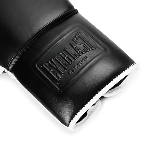 Everlast Powerlock OG Pro Boxing Gloves - color: Black/White, size: 8oz