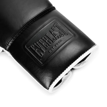 Everlast Powerlock OG Pro Boxing Gloves - color: Black/White, size: 10oz
