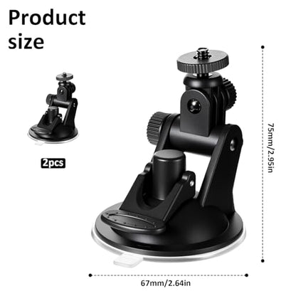 2PCS Dash Cam Suction Cup Mounts, Car Camera Mount, Windshield and Dashboard Suction Cup Mounts, Camera Mount for Car Dashcam, GPS Driving DVR, Phone Bracket, Action Camcorder, Video Recorder