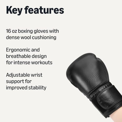 Amazon Basics Boxing Gloves for Men & Women, Sparring, Training, Muay Thai, Kickboxing, MMA - size: 16oz