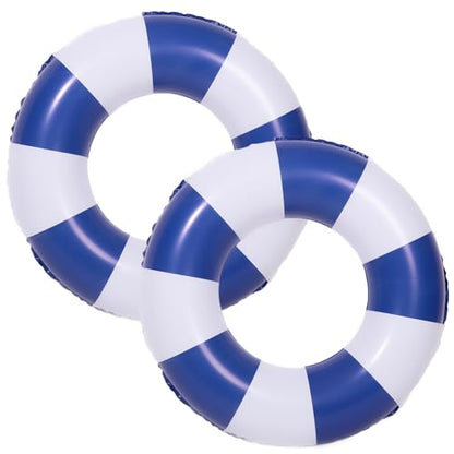 2 Pcs Inflatable Pool Floats -Pool Floats Tubes Pool Tubes- Swim Tubes Inflatable 32" Pool Floats and Rings- Pool Swimming Rings for Adults Summer Beach Pool Party Decor - size: 32inch, style: Beach theme-blue