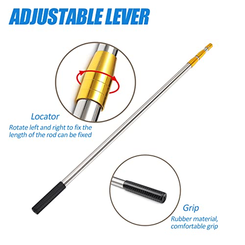 Fishing Landing Net with Stainless Steel Telescoping Pole 74.8" Long Handle,Rubber Coated Nylon Mesh,for Steelhead,Salmon,Kayak,Catfish,Bass,Trout,Shrimp,Crab,for Easy Catch & Release,74.8 inch