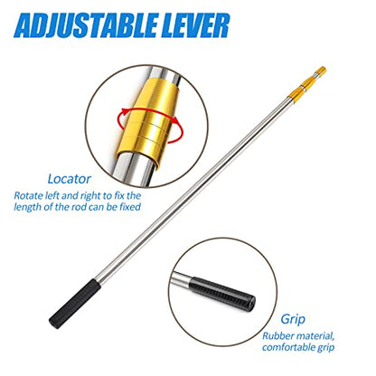 Fishing Landing Net with Stainless Steel Telescoping Pole 74.8" Long Handle,Rubber Coated Nylon Mesh,for Steelhead,Salmon,Kayak,Catfish,Bass,Trout,Shrimp,Crab,for Easy Catch & Release,74.8 inch