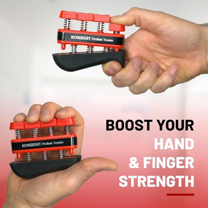 Finger Strengthener - Grip Strength Trainer, Forearm & Hand Gripper Exerciser, Strengthening Grip for Therapy, Guitar Handgrip, Wrist Strengtheners - size: Medium Tension of 7 LBS