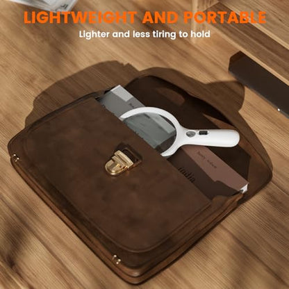 Magnifying Glass with Light Large 5" Lens, Handheld Illuminated Lighted Magnifier 24LED 1UV Light for Seniors, Reading, Coins, Jewelry, Close Work - color: White