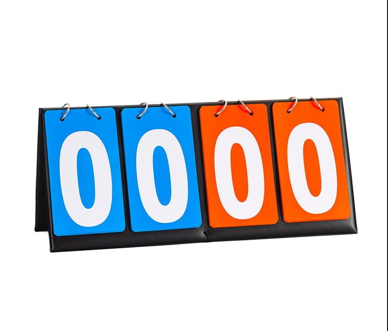 LIUSM 4-Digital Portable Table Top Scoreboard Flipper | Multi Sports Score Flip Scoreboard Score Keeper