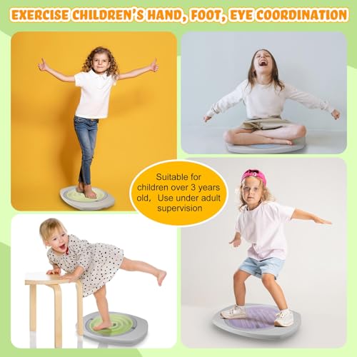Balance Board with Maze for Kids, 20 Inch Labyrinth Wobble Board with 2 Balls & 3 Replacement Labyrinth Disks Plastic Rocking Seesaw Sensory Training for Boys Girls Indoor Outdoor