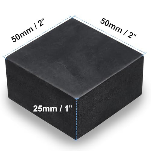 Rubber Blocks Anti-Vibration Hard Pads 2"/ 50mm Square Non-Slip Vibration Damping Mats for HVAC Air Compressor AC Units - 4 PCS 2" x 2" x 1" (25mm TH) - size: 1"/ 25mm Thickness