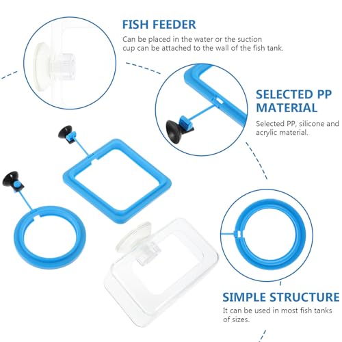 Alasum 3pcs Aquarium Fish Feeder Rings with Suction Cups Feeding Circles Fish Tank Feeding Tool in Aquariums
