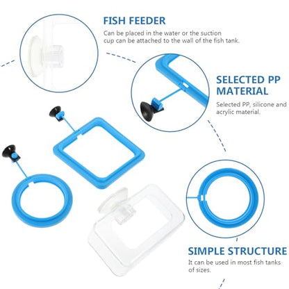 Alasum 3pcs Aquarium Fish Feeder Rings with Suction Cups Feeding Circles Fish Tank Feeding Tool in Aquariums
