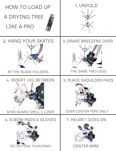 Hockey Gear Drying Rack - Heavy Duty Aluminum Collapsible Portable Sports Gear Drying Rack - Tree - Hockey Equipment Drying - Hockey Gifts - color: Green