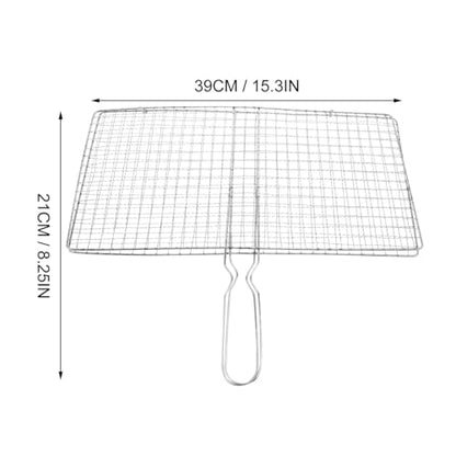 Toddmomy Stainless Steel Grill Basket Fish Kebab Clamp Bbq Net for Grilling Tongs for Grilling Barbecue Tool Picnic Equipment