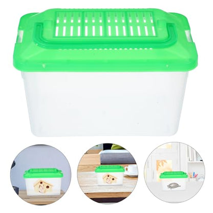 POPETPOP Handheld Pet Storage Box Multi Functional Aquarium for Turtles Hamsters Lizards Portable Transport Container with Excellent Visibility Easy Cleaning for Travel