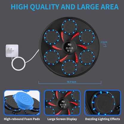Music Boxing Machine for Adults Kids Large Size Interactive Punching Pad Trainer with Boxing Gloves Wall Mounted Electronic Musical Boxing Machine,9 Modes & 9 Speeds