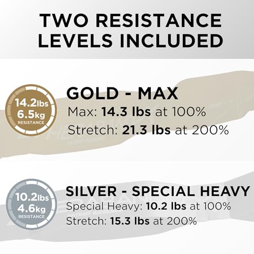 THERABAND CLX Resistance Band with Loops, Fitness Band for Home Exercise and Workouts - color: Silver/Gold - Super Heavy/Max