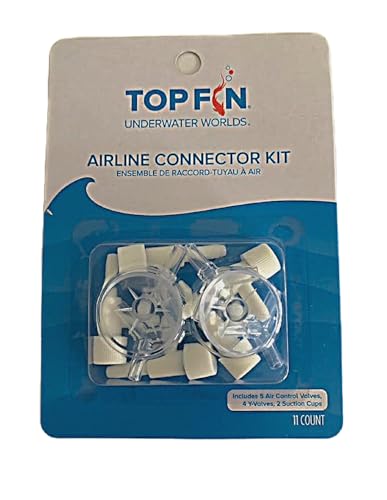 Top Fin Aquarium Airline Connector Kit.(11pc) 5-Air Control Valves, 4-Y-Valves, 2-Suction Cups.