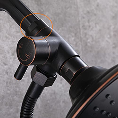100% Solid Metal Shower Arm Diverter Splitter for Hand Held Showerhead and Fixed Spray Head ∣ G 1/2 3-Way Bathroom Universal Shower System Replacement Part (Oil Rubbed Bronze)