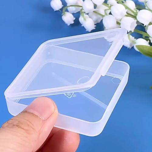 Square Clear Craft Supply Case (2.13 x 2.13 x 0.47 Inches), 12 Pack Plastic Storage Containers with Lids, Square Bead Organizers for Beads, Earplugs, Pins, Small Items etc - size: 2.13 x 2.13 x 0.47 Inch