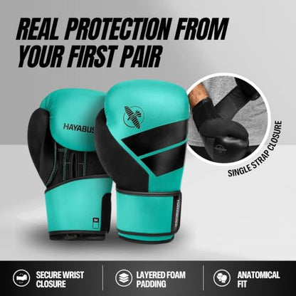 Hayabusa S4 Boxing Gloves - Sparring & Muay Thai - color: Teal, size: 12 oz, Small