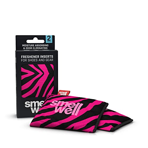 SmellWell - Scented Shoe Deodorizer Inserts - Odor Eliminators - Activated Bamboo Charcoal + Minerals - Natural Fresheners for shoes, bags, gloves - 2 x 1.8oz Original Size - Pink Zebra - color: Pink Zebra, size: 1 Count (Pack of 2)